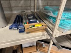 Lot of Asst. Scrapers, Straight Edges, Band Saw Blades, Level, etc.