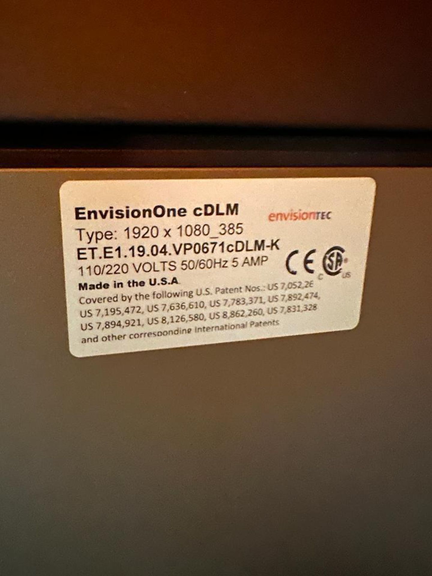 EnvisionOne cDLM Professional Resin 3D Printer w/ Parts Curing & Washing, Oxygen Concentrator, etc. - Image 6 of 19