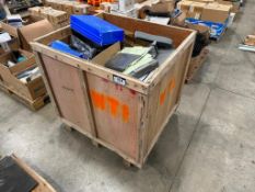 Lot of Asst. Office Supplies including Clip Boards, Parts Bins, etc. (CRATE NOT INCLUDED)