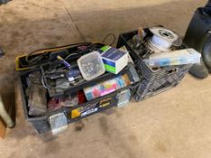 Lot of Asst. Electrical Supplies including Wire, Terminal Connectors, Fuses, Cutters, etc.