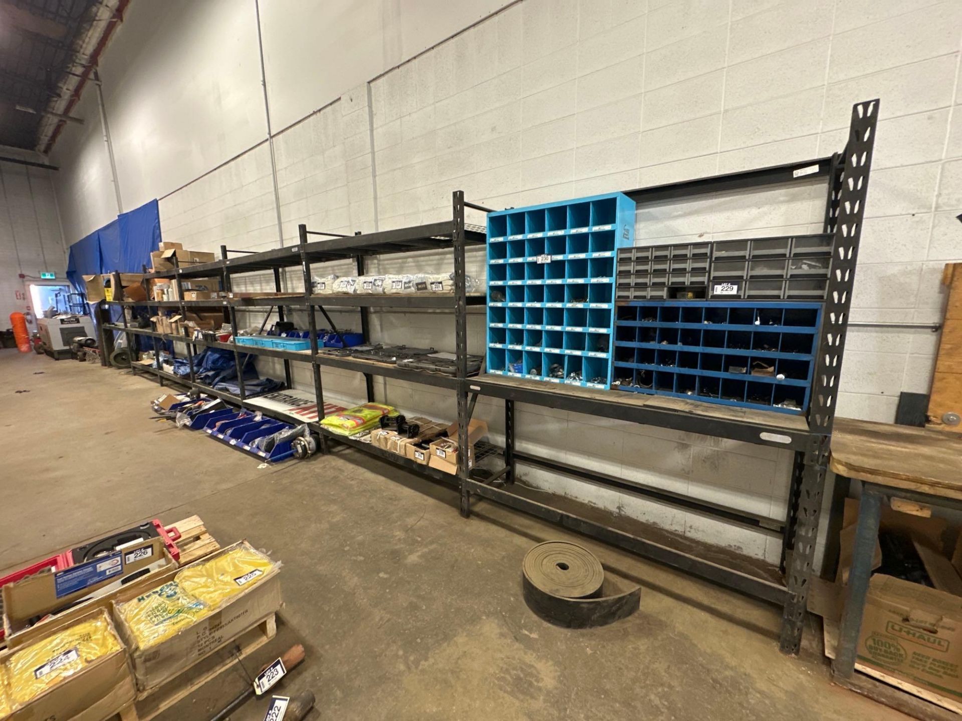 Lot of (7) Sections of Asst. Parts Racking