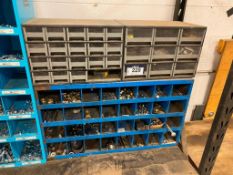 32-Compartment Parts Bin w/ (2) Asst. Parts Bins and Contents including Bolts, Nuts, Washers, etc.