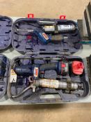 Lot of (1) Lincoln 1400 Power Luber w/ (2) Batteries, Charger and (1) Lincoln Pneumatic Grease Gun
