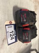 Lot of (2) Milwaukee 18V Lithium Batteries