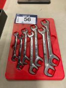 Snap-On SAE Crows Foot Wrench Set w/ Snap-On Tray