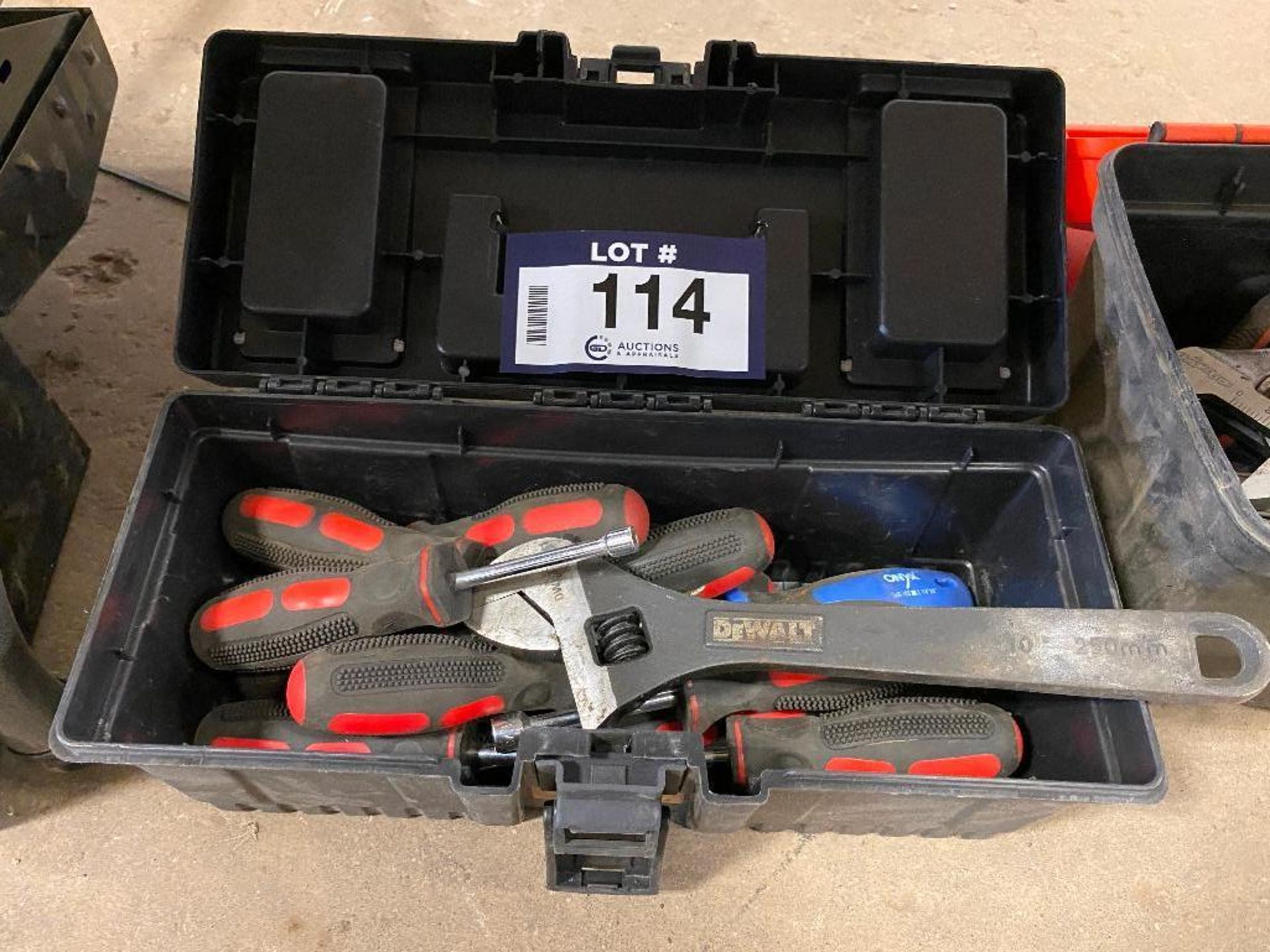 Tool Box w/ Asst. Tools including Crescent Wrench, Hex Screwdrivers, etc. - Image 2 of 2