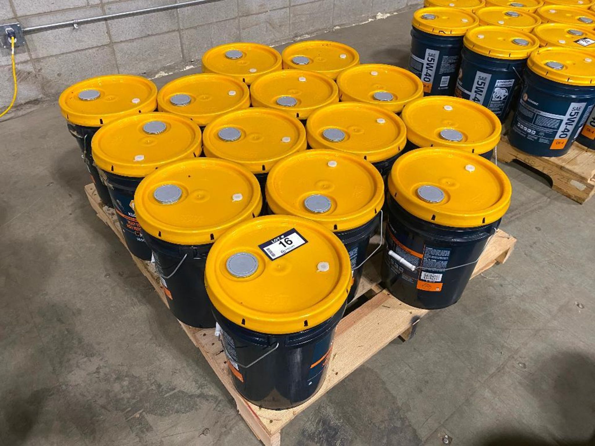 Lot of (14) Pails of Klondike 15W-40 Motor Oil