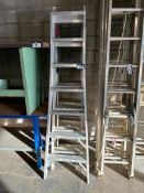 7' Aluminum Step/ Extension Ladder, Extension to 11'