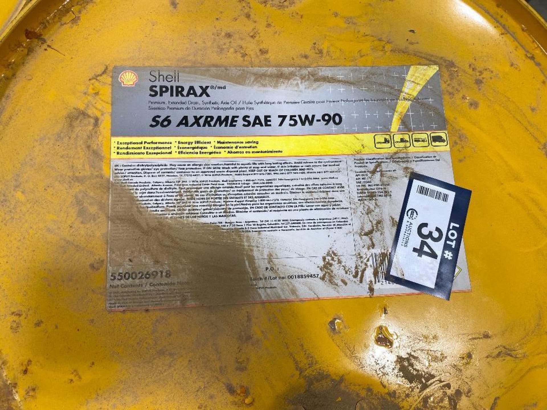 (1) 208L Drum of Shell Spirax S6 Axrme75W-90 Synthetic Axle Oil - Image 2 of 2