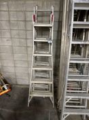 7' Aluminum Step/ Extension Ladder, Extension to 11'