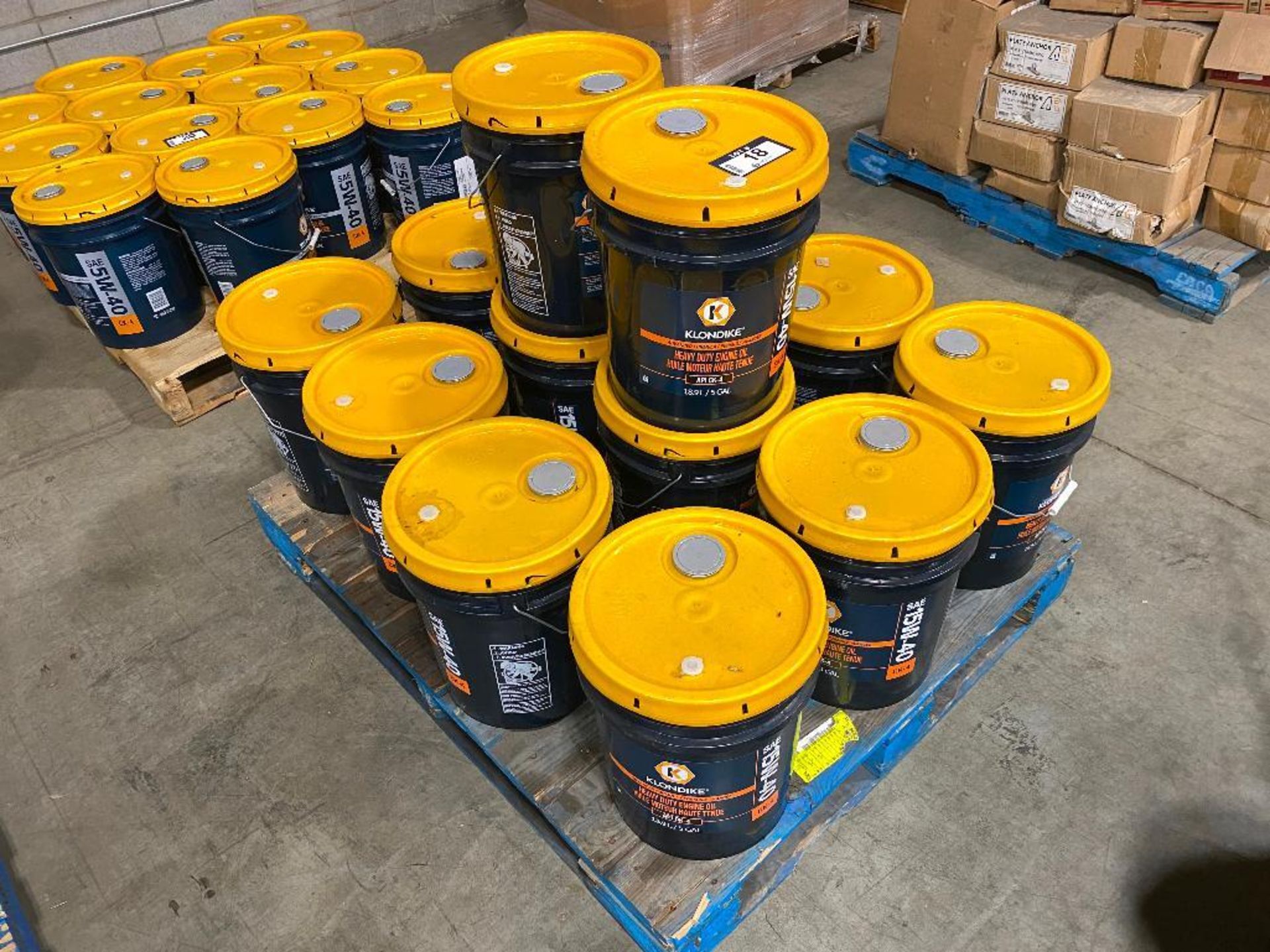 Lot of (14) Pails of Klondike 15W-40 Motor Oil