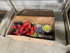 Lot of (3) Self-Retracting Lanyards and Asst. Harnesses w/ 16" X 30" Tool Chest
