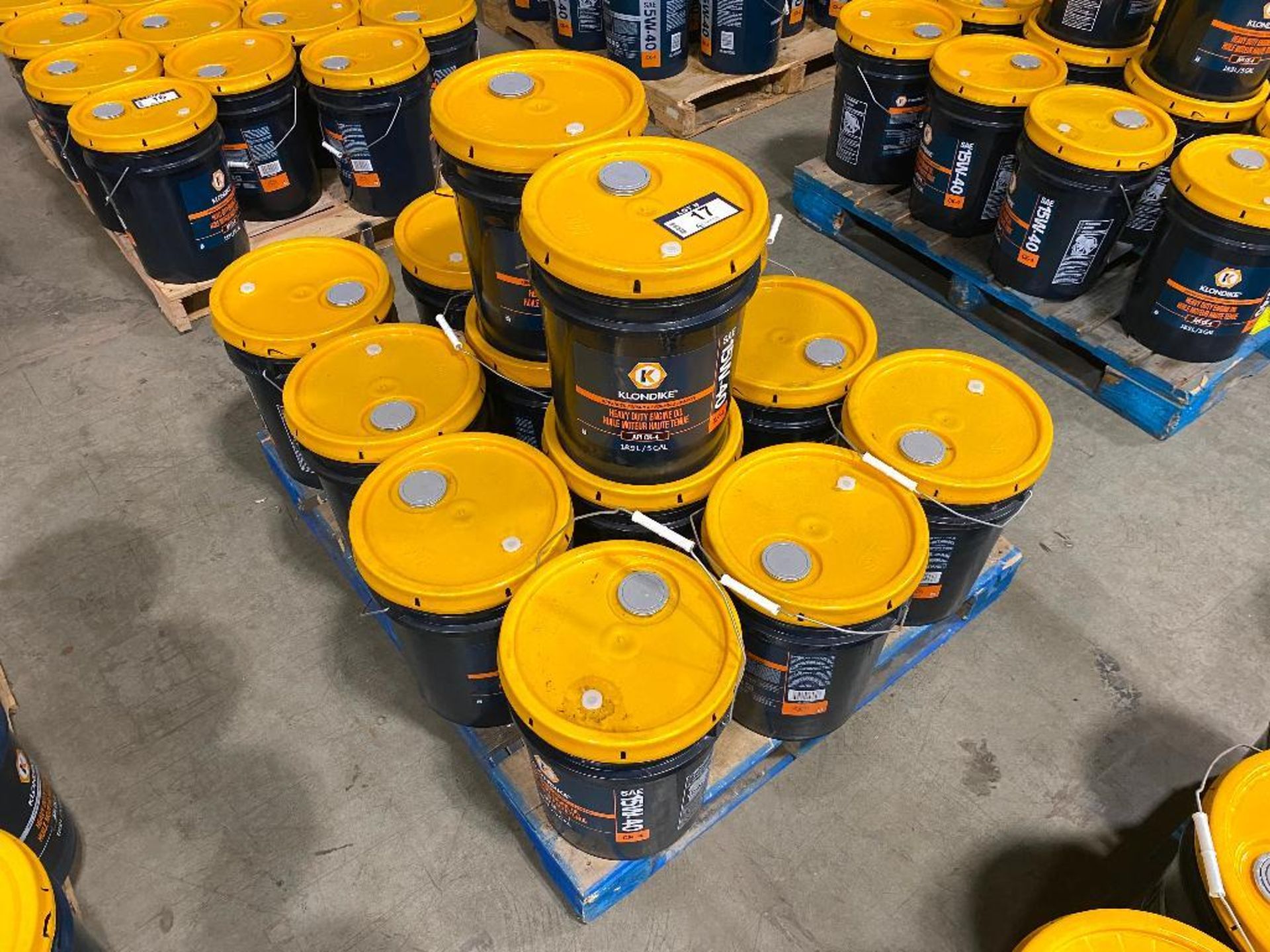 Lot of (14) Pails of Klondike 15W-40 Motor Oil