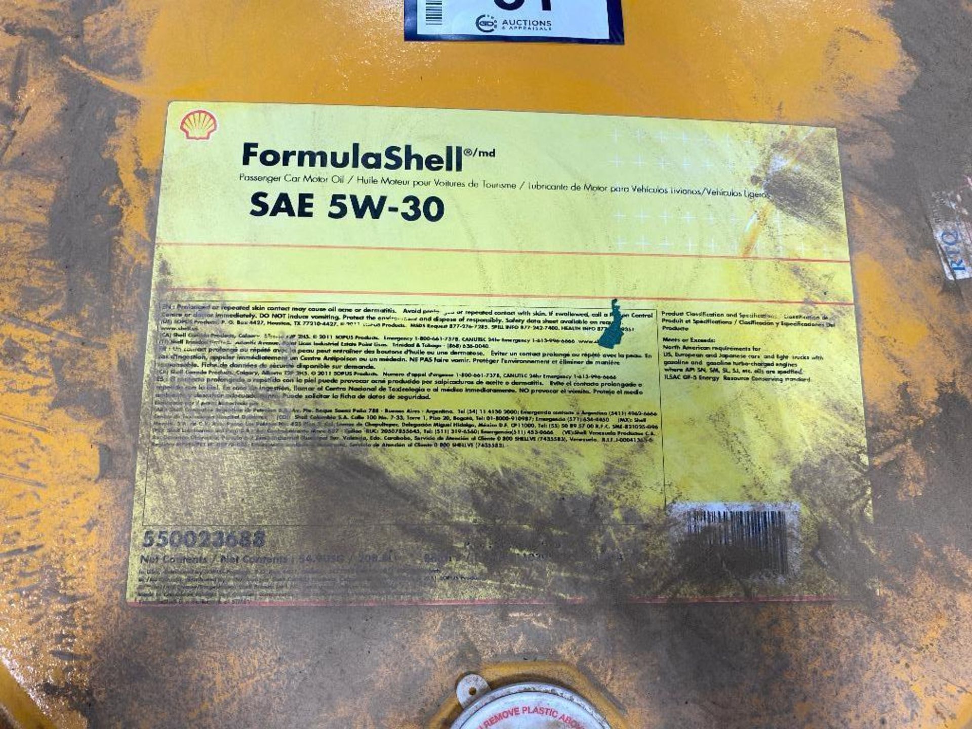(1) 208L Drum of FormulaShell 5W-30 Motor Oil - Image 2 of 2