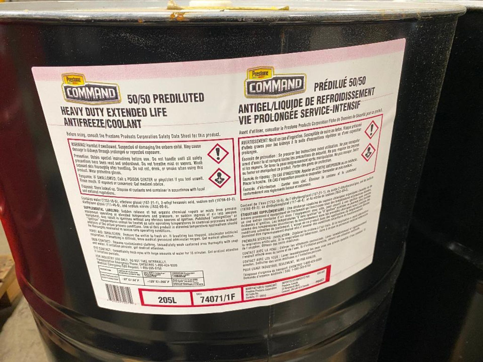 (1) 205L Drum of Preston Command 50/50 Antifreeze Coolant - Image 2 of 2