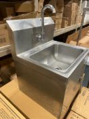 TRIMEN STAINLESS STEEL WALL MOUNT SINK WITH KNEE VALVE