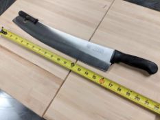 16" PIZZA KNIFE WITH BLACK DOUBLE HANDLE - NEW