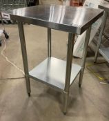 24" X 24" STAINLESS STEEL WORK TABLE