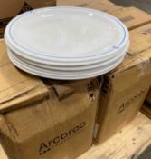 2 CASES OF BAREBURGER 10 1/4" WHITE RESTAURANT PLATES, 24/CASE - NEW