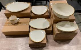 42 PIECE TERRASTONE WHITE DINNERWARE SET