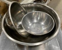 (3) ASSORTED SIZE STAINLESS STEEL MIXING BOWLS