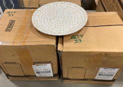 DUDSON MOSAIC TAUPE 8 7/8" PLATES - LOT OF 47, MADE IN ENGLAND