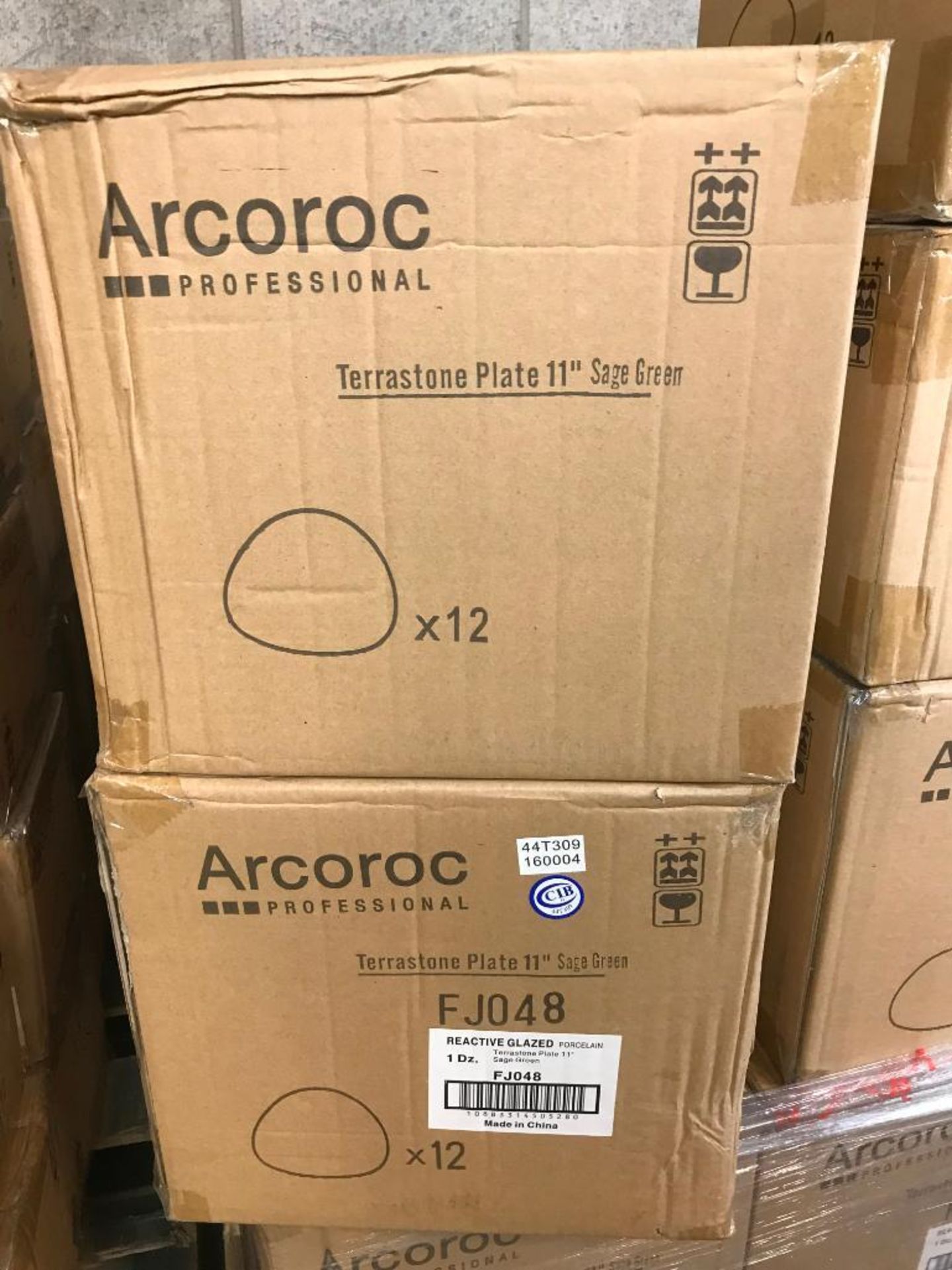 2 CASES OF TERRASTONE 11" SAGE GREEN PLATE - 12/CASE, ARCOROC - NEW - Image 2 of 3