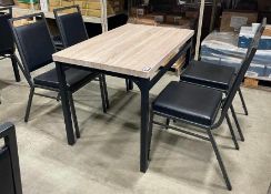 43.5" RECTANGLE RESTAURANT TABLE WITH (4) BELNICK STACKING BANQUET CHAIRS