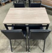 43.5" RECTANGLE RESTAURANT TABLE WITH (4) BELNICK STACKING BANQUET CHAIRS