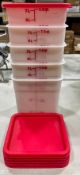 7.5 QT CAMBRO SQUARE WHITE FOOD STORAGE CONTAINER - LOT OF 5