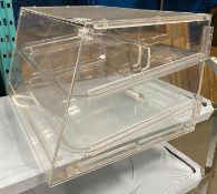 WINCO 2 TRAY ACRYLIC COUNTER TOP BAKERY DISPLAY CASE