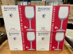 4 BOXES OF ARCOROC ELISA 10 OZ WINE GLASSES - 6/BOX - NEW