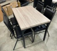 43.5" RECTANGLE RESTAURANT TABLE WITH (4) BELNICK STACKING BANQUET CHAIRS