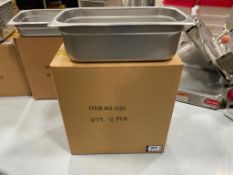 BOX OF 1/3 SIZE 4" DEEP STAINLESS STEEL INSERT, JOHNSON ROSE 58304 - LOT OF 12 - NEW