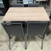 43.5" RECTANGLE RESTAURANT TABLE WITH (4) BELNICK STACKING BANQUET CHAIRS