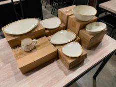 42 PIECE TERRASTONE WHITE DINNERWARE SET