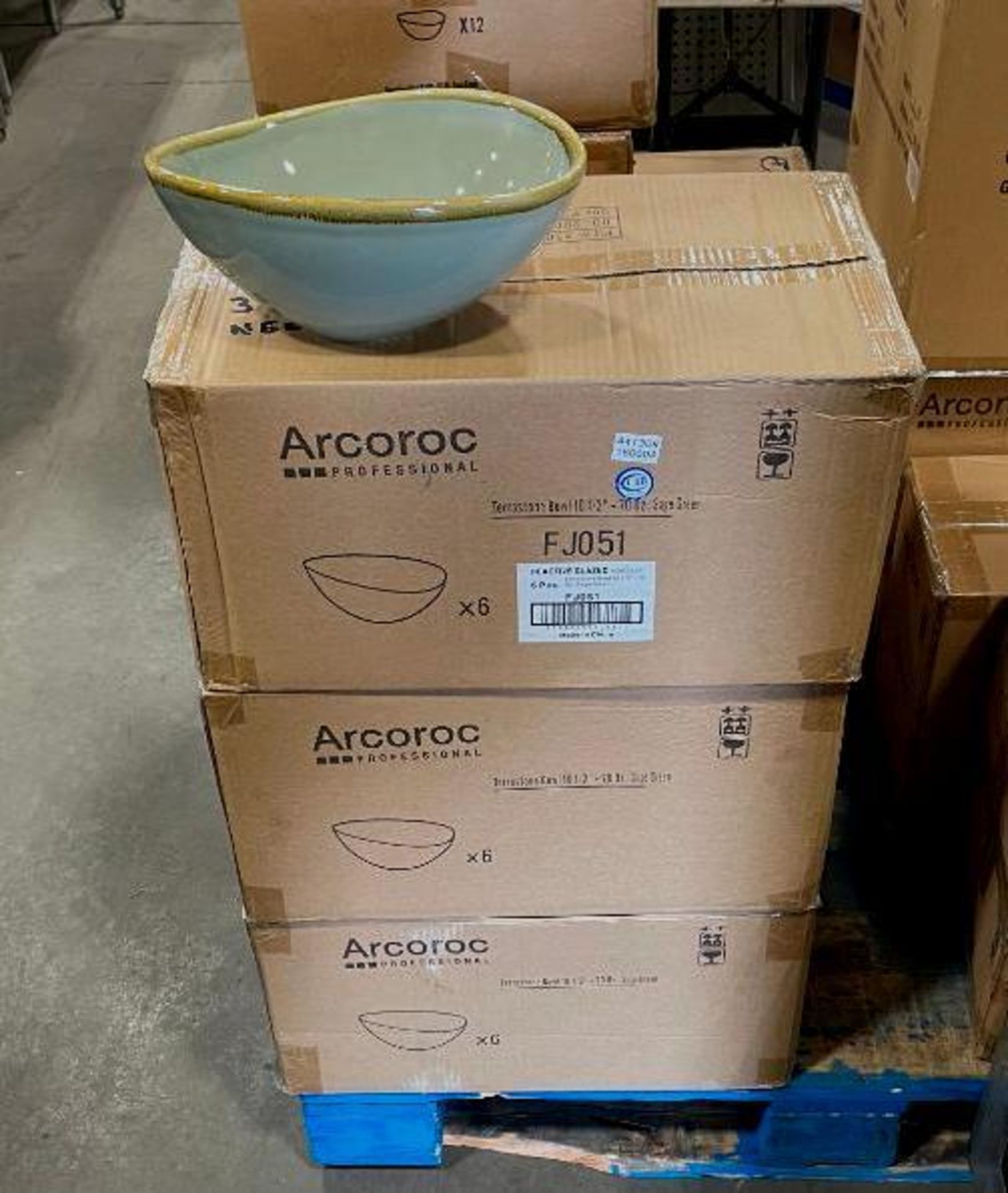 3 CASES OF TERRASTONE 10 1/2" SAGE GREEN BOWL - 6/CASE, ARCOROC - NEW - Image 3 of 3