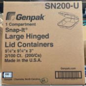 BOX OF GENPAK (SN200-U) 1 COMPARTMENT SNAP IT LARGE HINGED LID CONTAINER