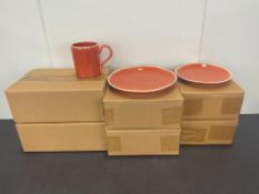 36 PIECE CANYON RIDGE ORANGE DINNERWARE SET