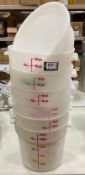 18 QT ROUND WHITE FOOD STORAGE CONTAINER - LOT OF 6
