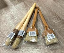 (2) 2" PASTRY BRUSH & (2) 1" ROUND PASTRY BRUSH