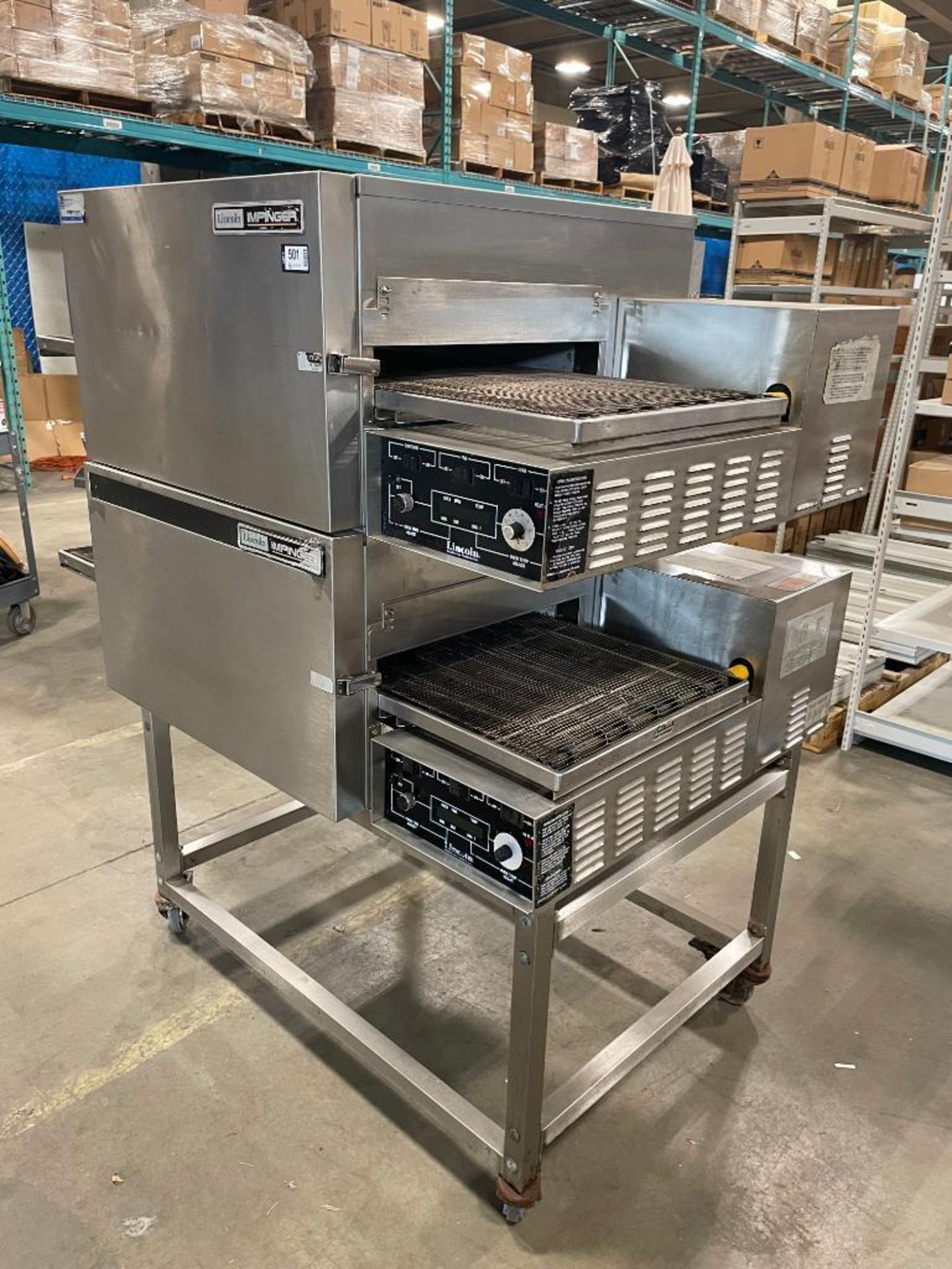 LINCOLN 1132 DOUBLE IMPINGER ELECTRIC CONVEYOR PIZZA OVEN - Image 3 of 13