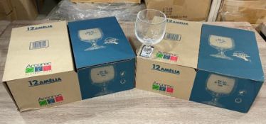 2 BOXES OF ARCOROC AMELIA 9-3/4 OZ STACKABLE GOBLET GLASS - 12/BOX - NEW