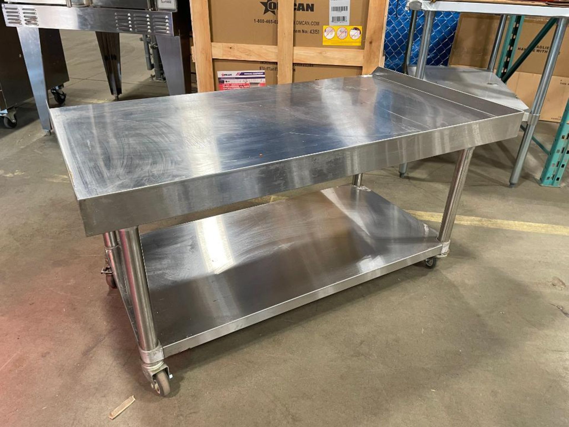 48" STAINLESS STEEL EQUIPMENT STAND ON CASTORS - Image 4 of 4