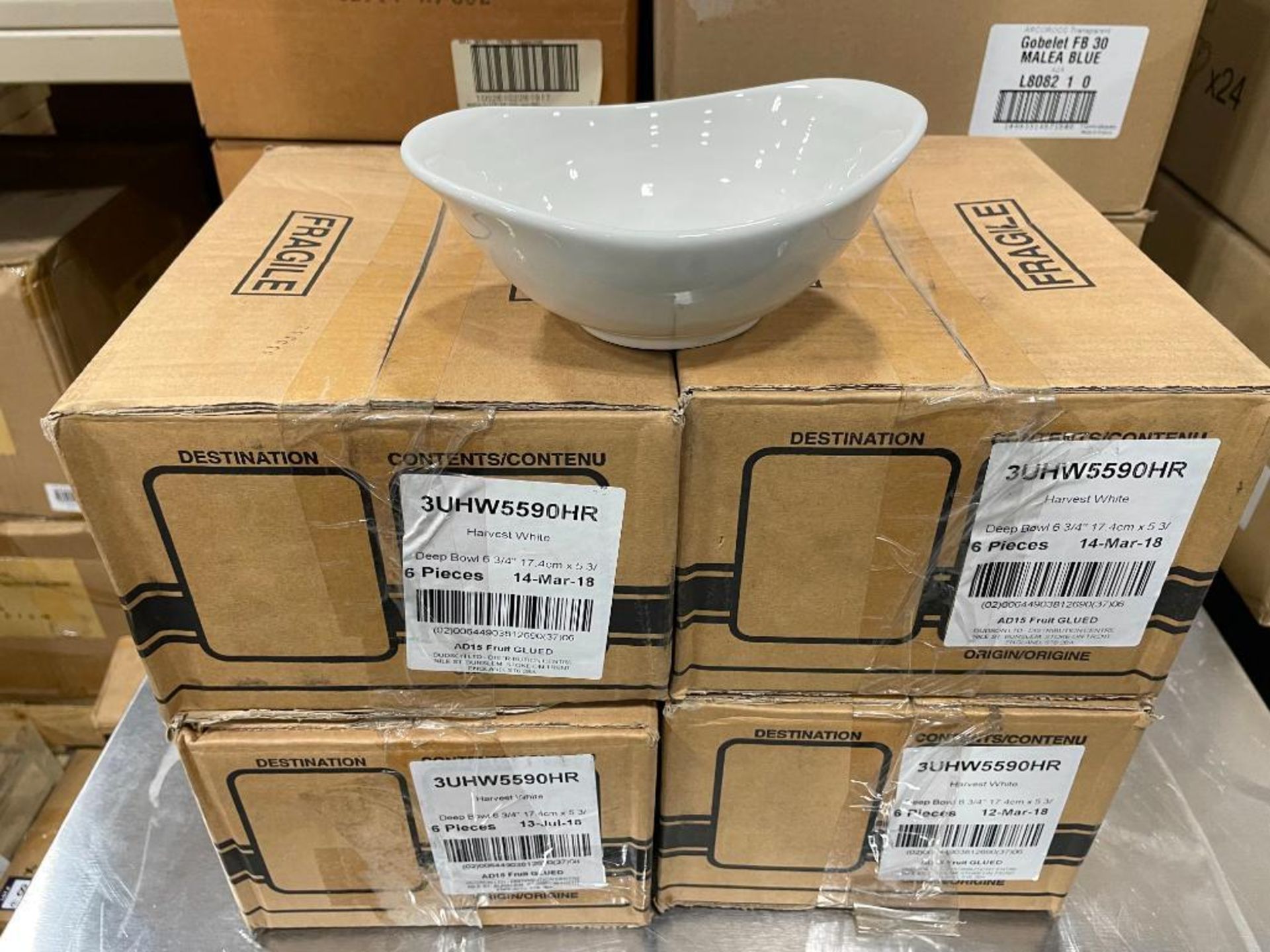 4 CASES OF DUDSON HARVEST WHITE DEEP BOWL 6.75" - 6/CASES, MADE IN ENGLAND