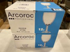 2 CASES OF 6.7OZ/190ML SAVOIE WINE GLASSES, ARCOROC 27786 - 12/CASE - NEW