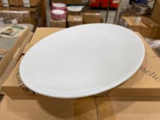 2 CASES OF 12" WHITE COUPE BONE CHINA OVAL PLATTER, ARCOROC "INFINITY" FN515 - LOT OF 24 - NEW