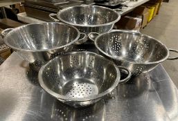 (4) ASSORTED SIZE STAINLESS STEEL COLANDERS