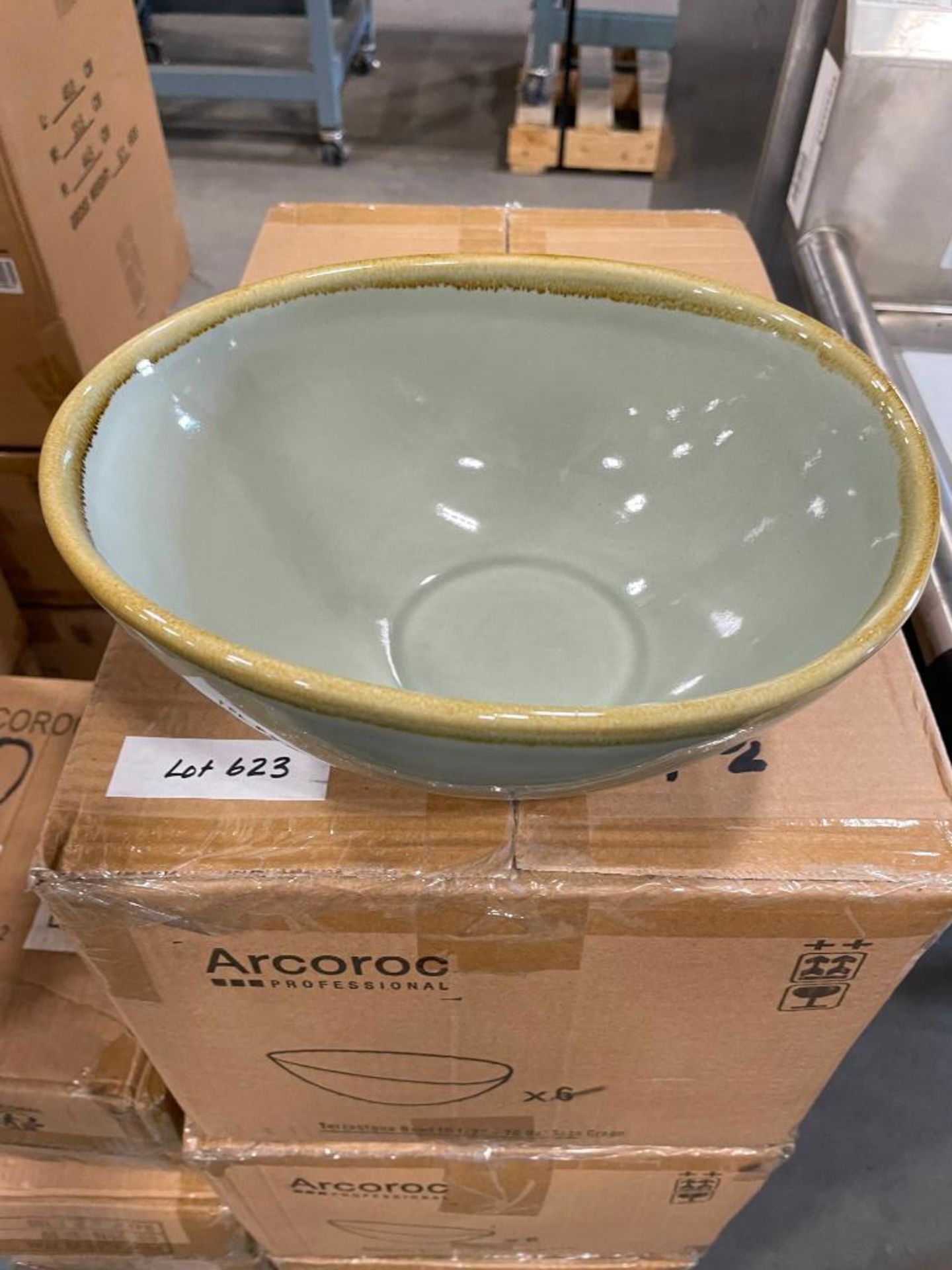 3 CASES OF TERRASTONE 10 1/2" SAGE GREEN BOWL - 6/CASE, ARCOROC - NEW - Image 2 of 3