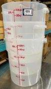 22 QT ROUND CLEAR FOOD STORAGE CONTAINER - LOT OF 3 - *NO LIDS*